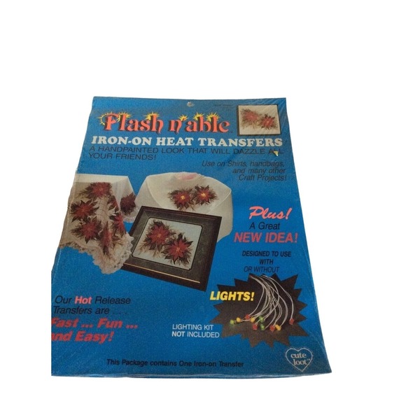 Cute Loot Other - Cute Loot Flash 'n Able Iron-On Heat Transfer "Poinsettia" 11" x 8.5" New